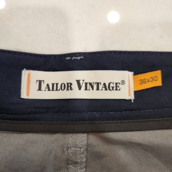 Tailor Vintage Pants Mens 36x30 Gray Luxe Performance New Canaan Golf Casual* - Picture 7 of 13
